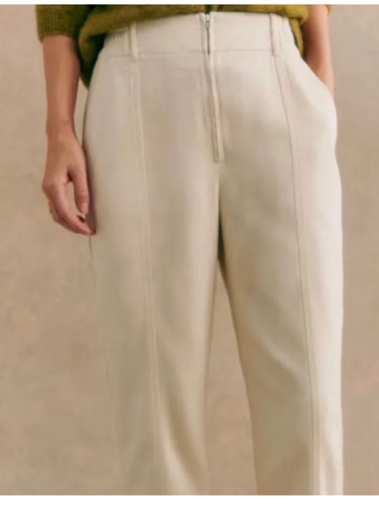 Sezane Bernardo Trousers Ecru - Size 8